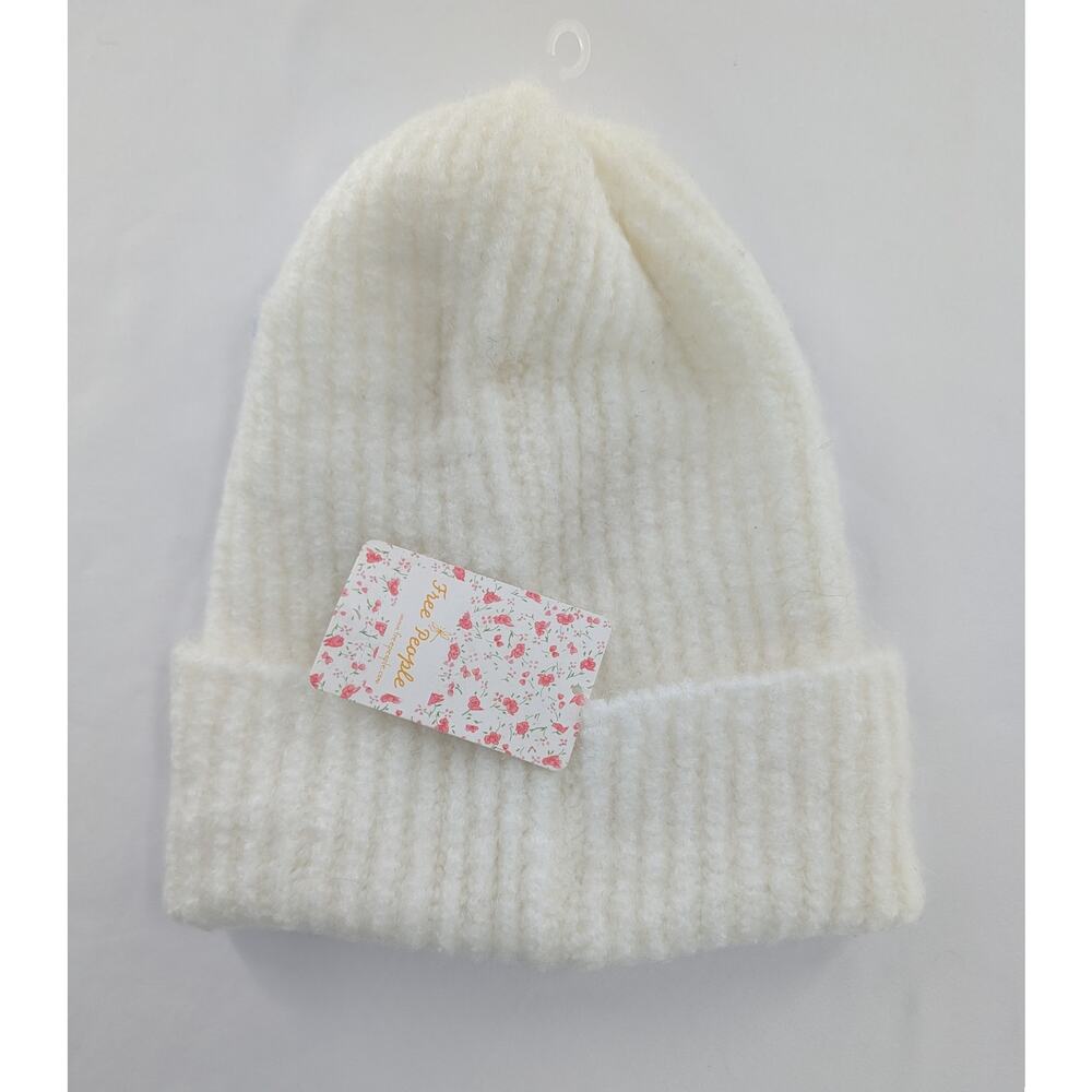 Free People Ivory Knit Beanie Winter Cozy Soft Hat One Size - Picture 3 of 7